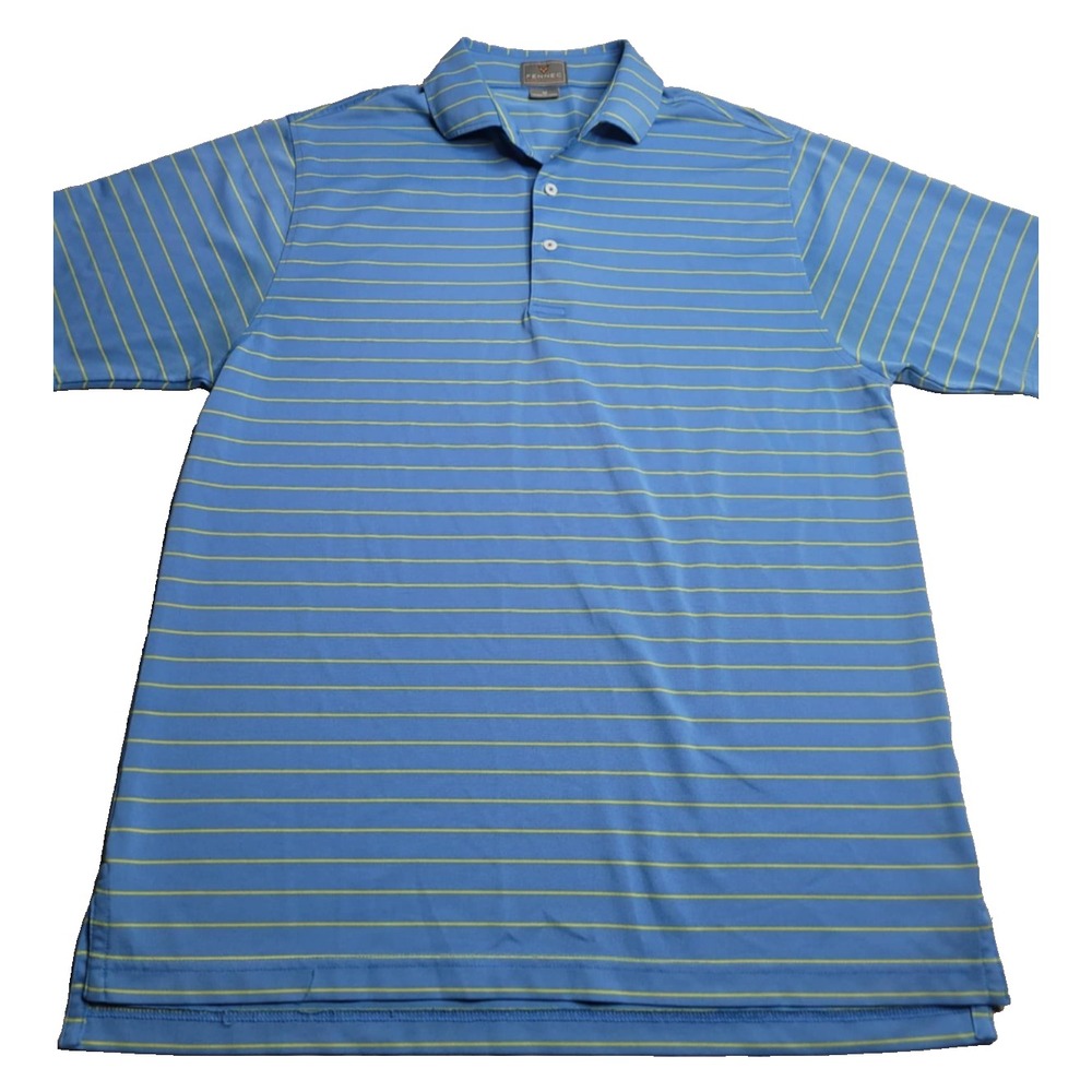 Fennec Blue‎ Striped Golf Polo Men's Medium